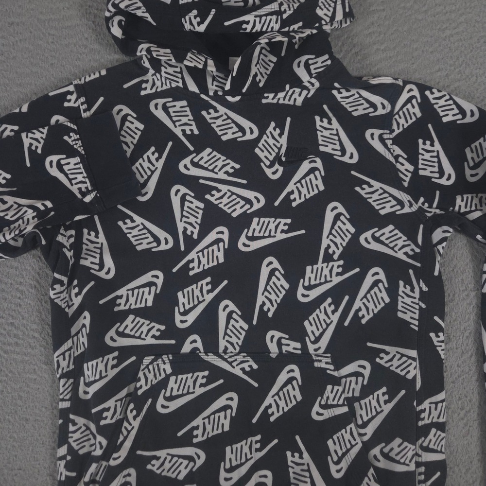 Nike Hoodie‎ Kids XL Sportswear Club Pullover Logo Print Cotton Blend Fleece